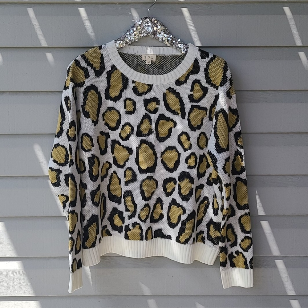 POL leopard print sweater